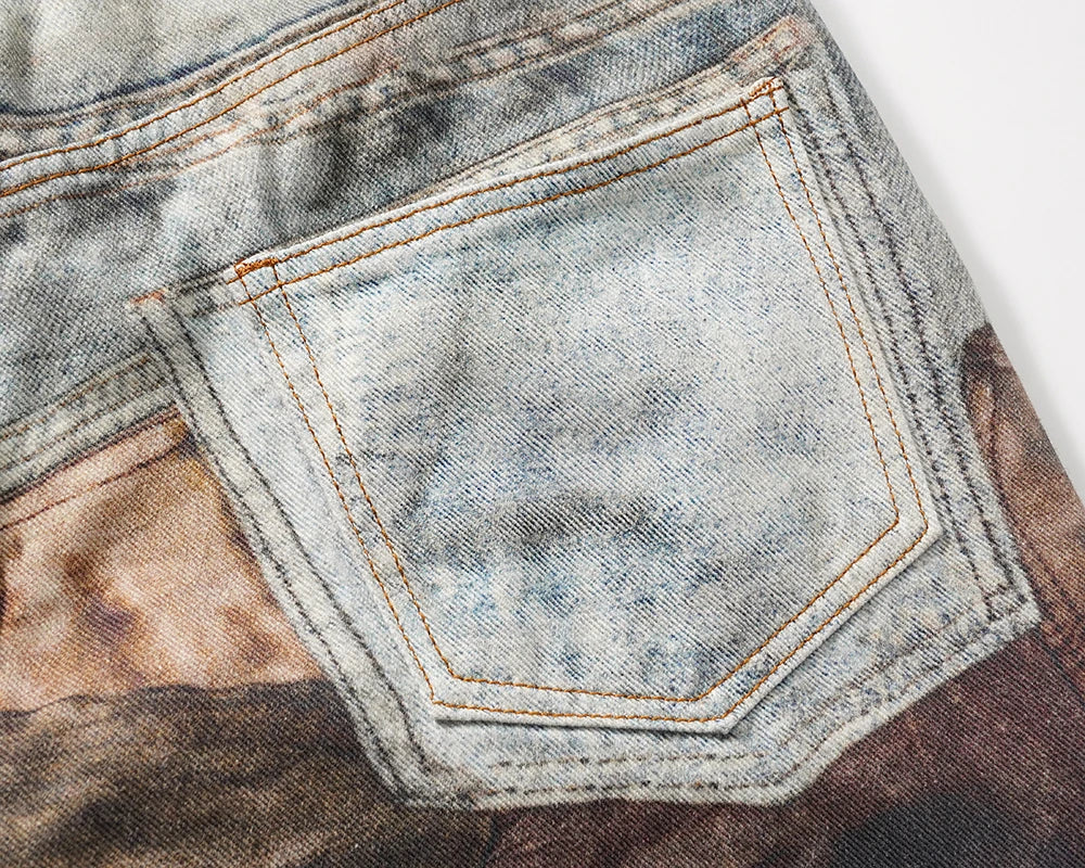 Patchwork Frayed Denim – Baggy Fit
