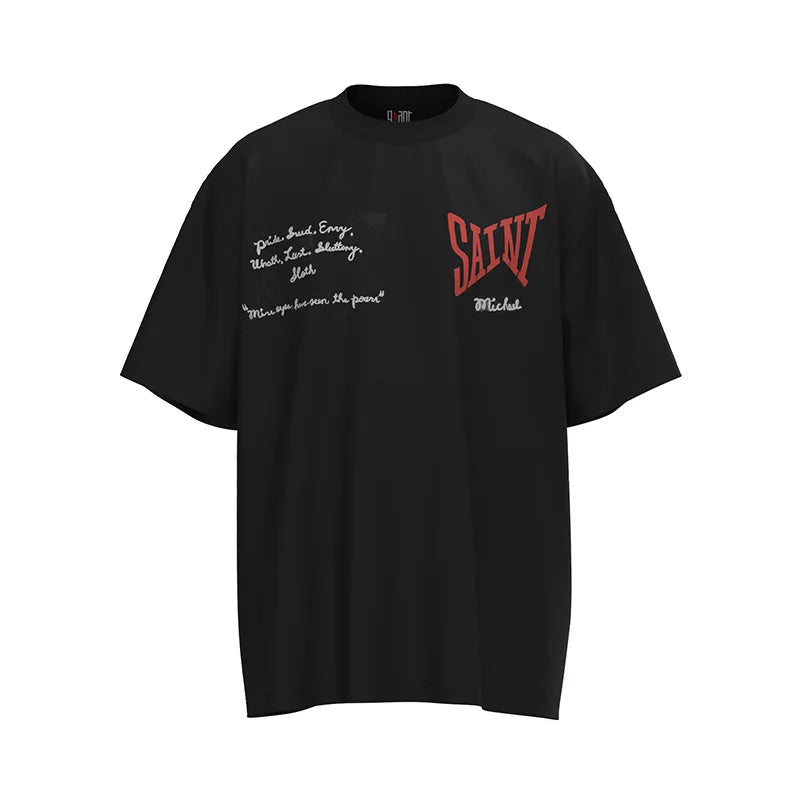 Saint Oversized Lettering Tee — Front & Back Print