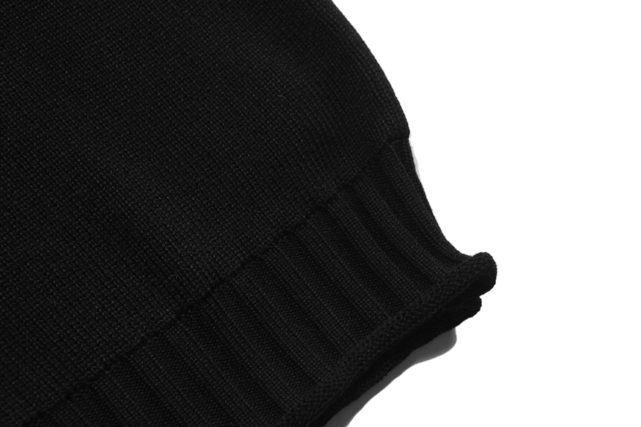 CAVEMPT Mockneck Zip Sweater — Black