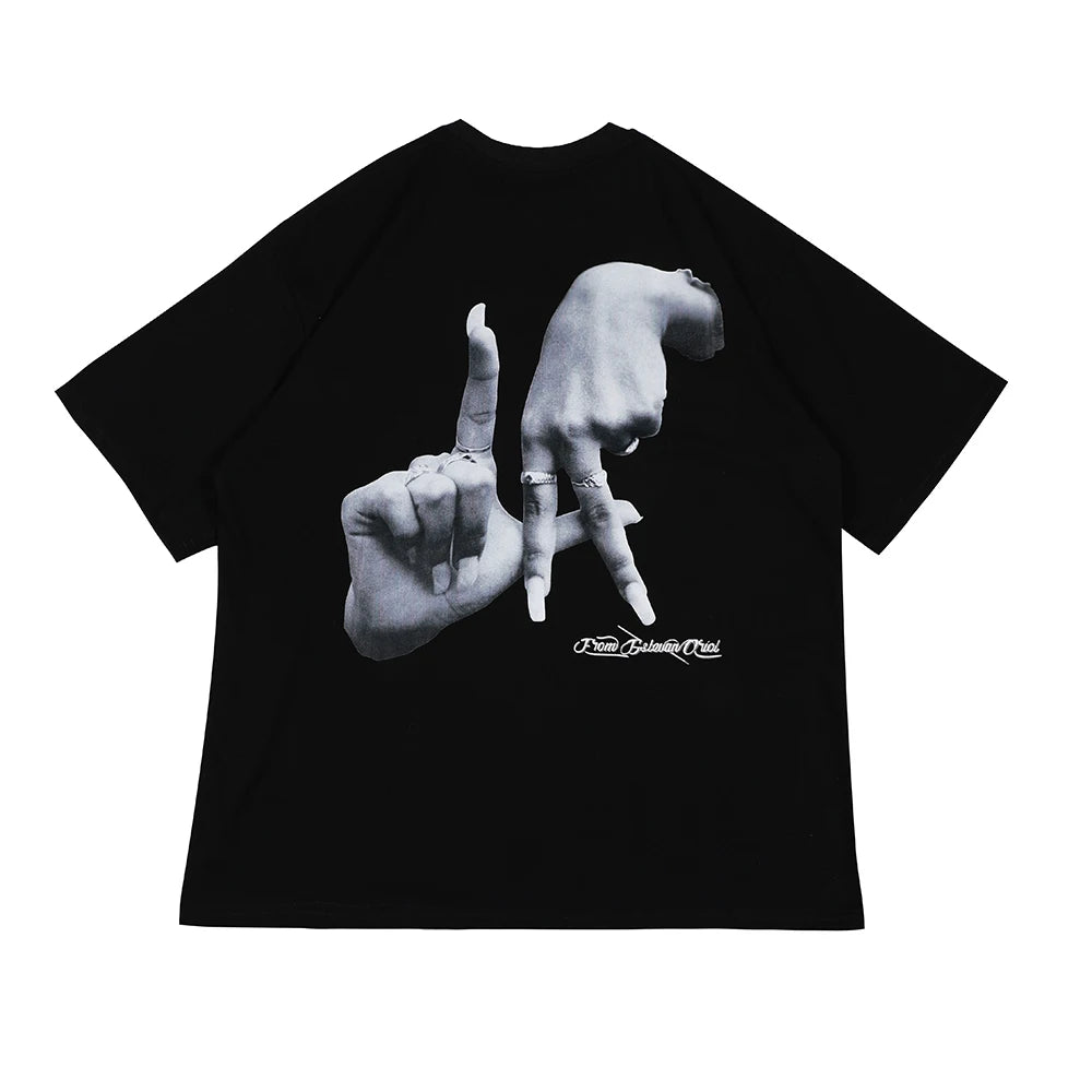 Hands Graphic Oversized Tee