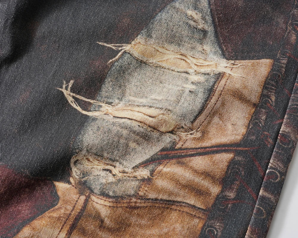 Patchwork Frayed Denim – Baggy Fit