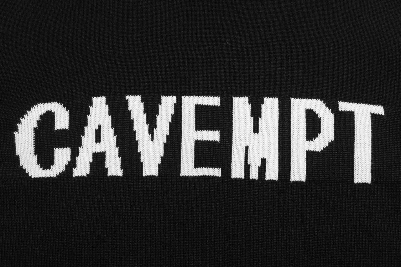 CAVEMPT Mockneck Zip Sweater — Black