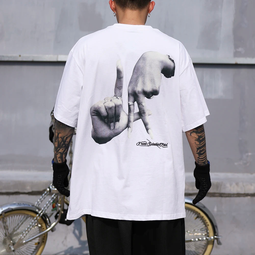 Hands Graphic Oversized Tee