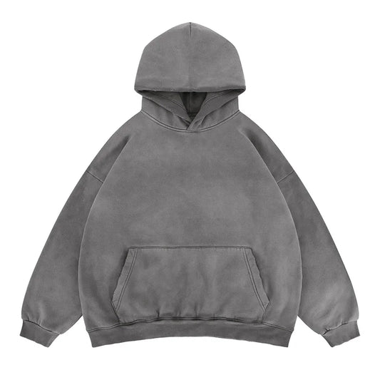 Heavy Washed Essential Hoodie — Grey Tones