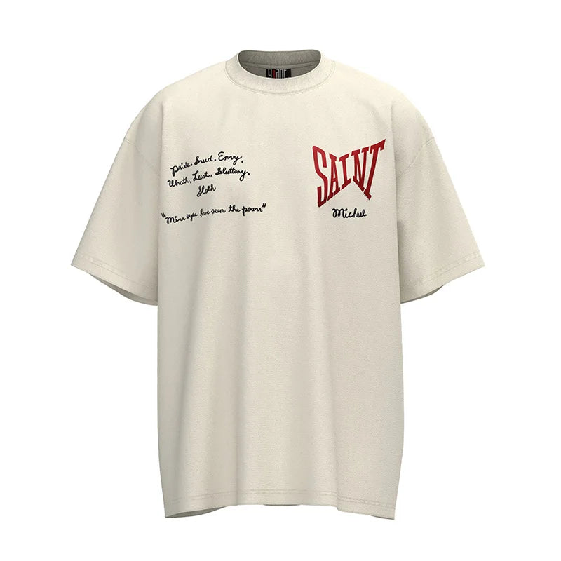 Saint Oversized Lettering Tee — Front & Back Print