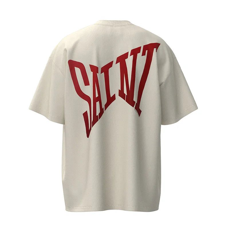 Saint Oversized Lettering Tee — Front & Back Print