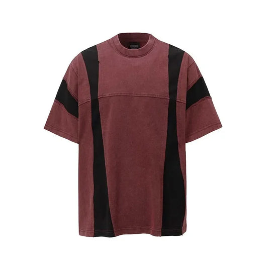 Contrast Color Block Washed Tee