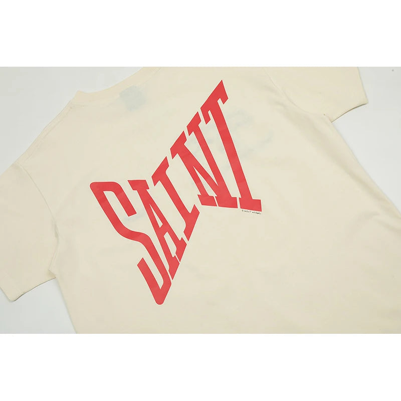 Saint Oversized Lettering Tee — Front & Back Print