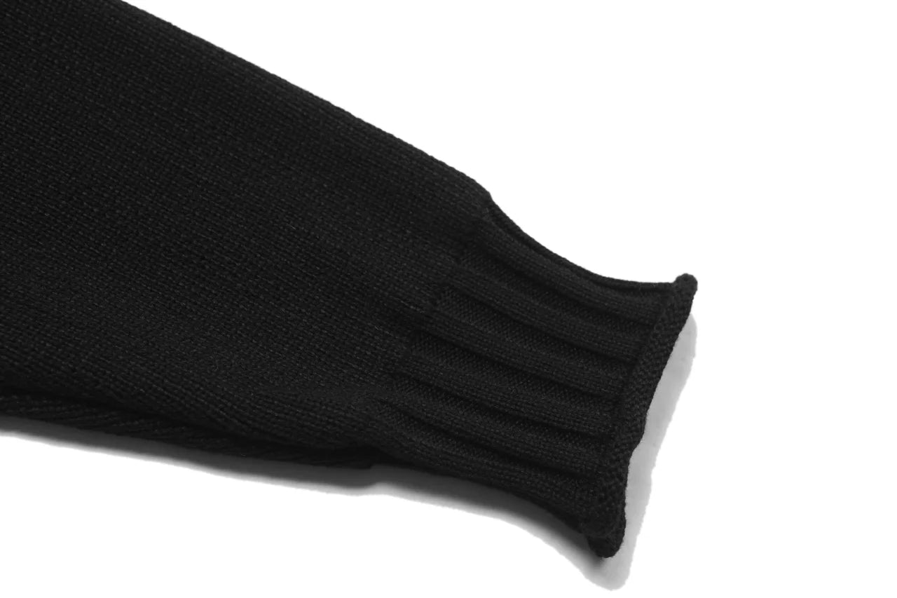 CAVEMPT Mockneck Zip Sweater — Black